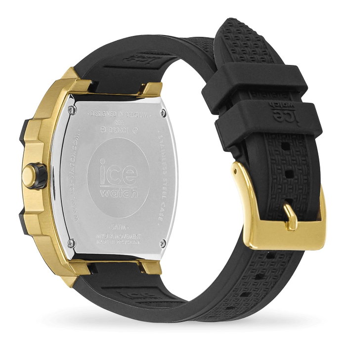 Ice Reloj 023901 con caja dorada y correa blanca