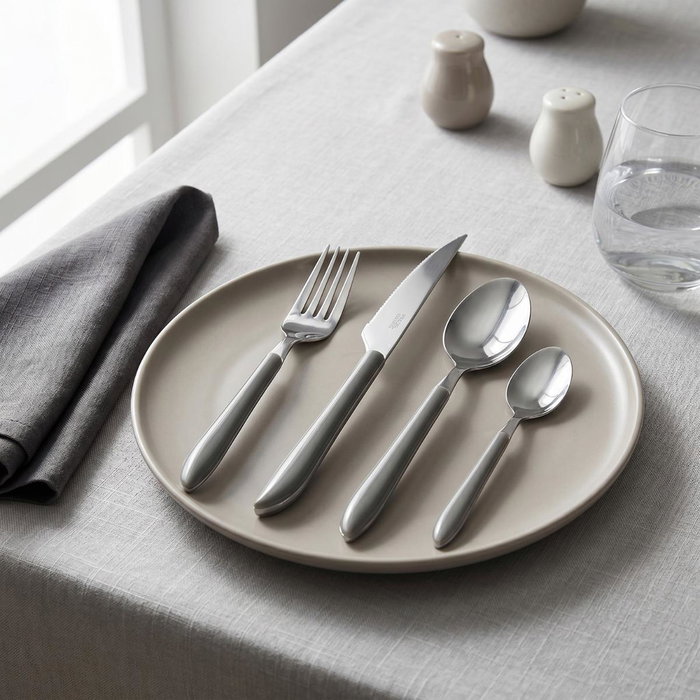 Pradel Set de 24 Cubiertos Vibrato Gris Mate