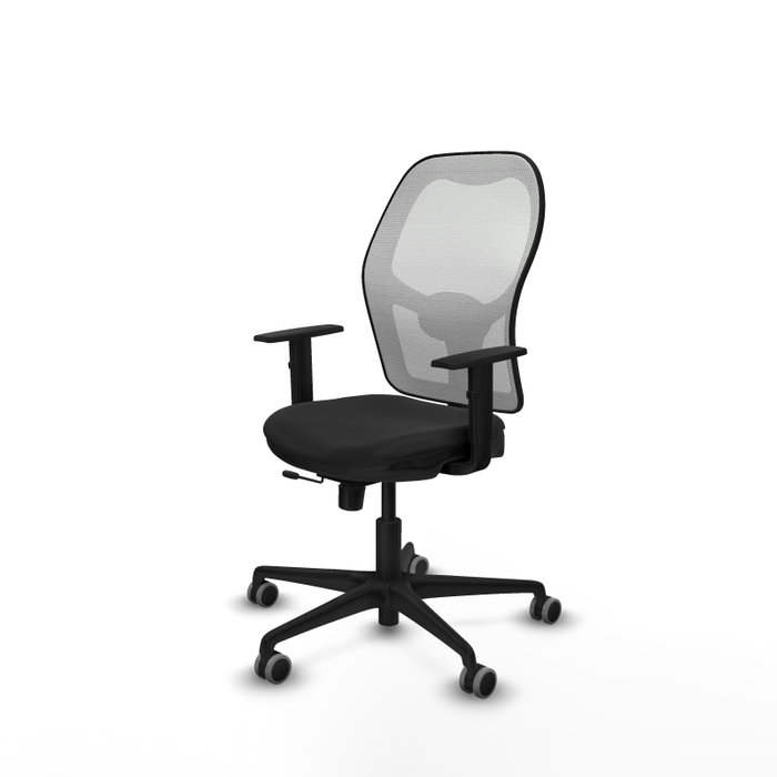 PIQUERAS Y CRESPO Silla de oficina Jorquera con mecanismo Sincro/Traslack, Negro y Blanco