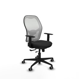 PIQUERAS Y CRESPO Silla de oficina Jorquera con mecanismo Sincro/Traslack, Negro y Blanco