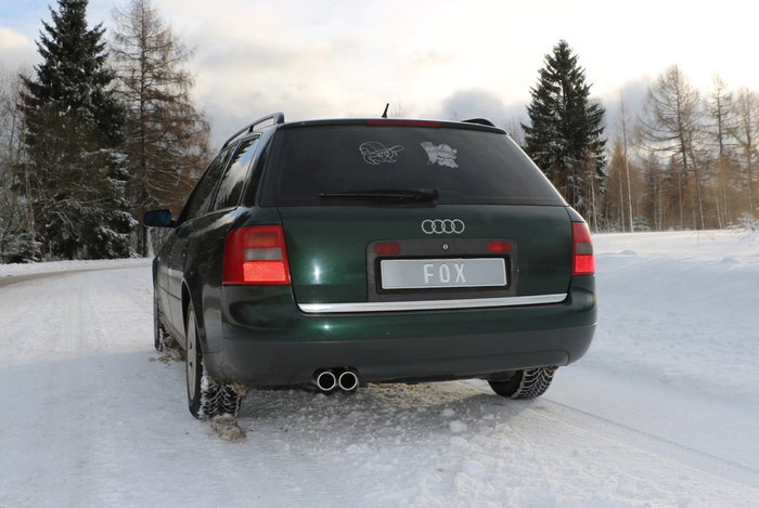 Fox Sistema de Escape con Colas Pulidas Plateado Brillante para Audi A6/S6/RS6 4B Fox Sistema de Escape con Colas Pulidas Plateado Brillante para Audi A6/S6/RS6 4B