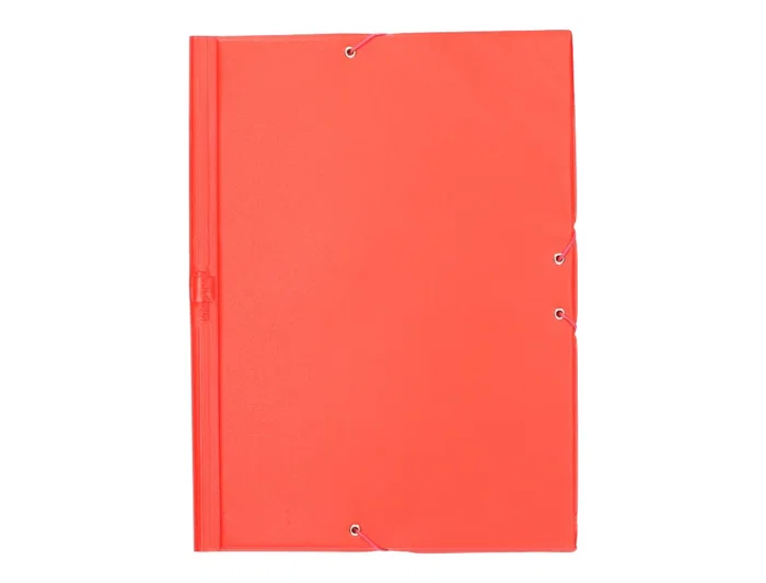Liderpapel Carpeta Gomas Tres Solapas Plástico Folio Color Rojo