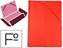 Liderpapel Carpeta Gomas Tres Solapas Plástico Folio Color Rojo