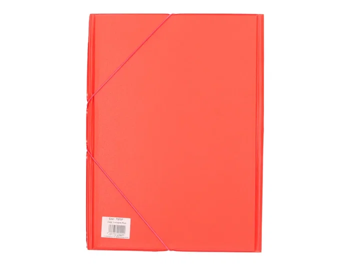 Liderpapel Carpeta Gomas Tres Solapas Plástico Folio Color Rojo