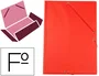 Liderpapel Carpeta Gomas Tres Solapas Plástico Folio Color Rojo