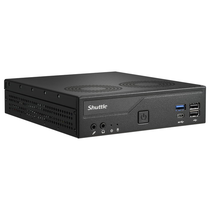 Shuttle Barebone Mini PC Slim DH610V2, Intel H610, Socket LGA 1700, DDR5-SDRAM hasta 96 GB, Negro