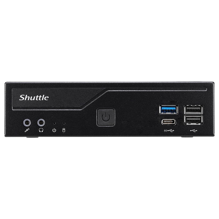 Shuttle Barebone Mini PC Slim DH610V2, Intel H610, Socket LGA 1700, DDR5-SDRAM hasta 96 GB, Negro