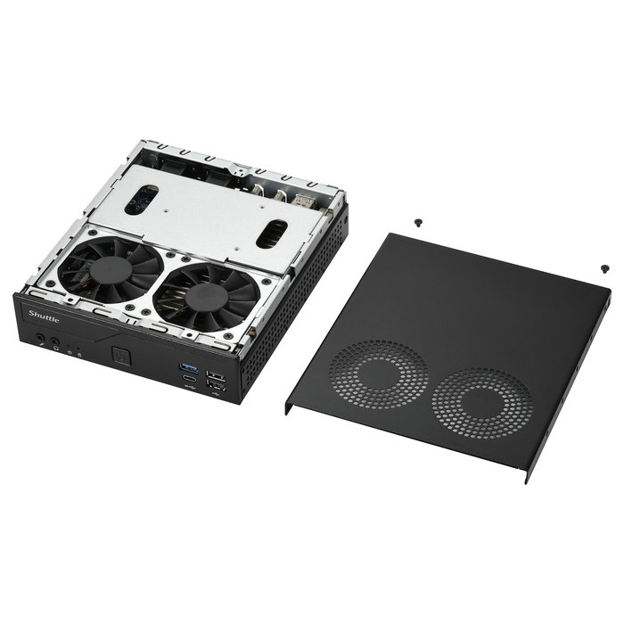 Shuttle Barebone Mini PC Slim DH610V2, Intel H610, Socket LGA 1700, DDR5-SDRAM hasta 96 GB, Negro