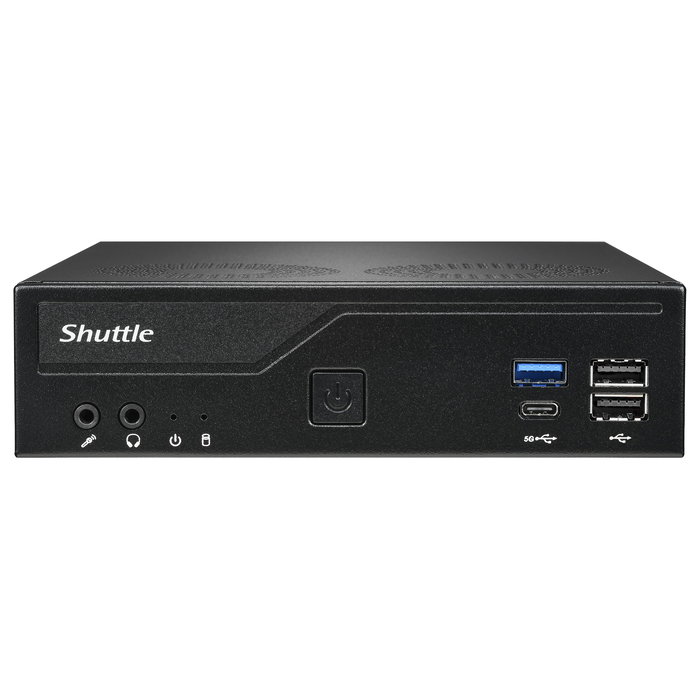 Shuttle Barebone Mini PC Slim DH610V2, Intel H610, Socket LGA 1700, DDR5-SDRAM hasta 96 GB, Negro