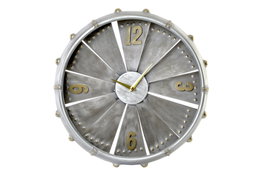 DKD Home Decor Reloj de Pared Loft Gris Metal 40.5 x 9.5 x 41 cm (2 Unidades)