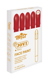 Jovi Maquillaje en Barra Twist Make-up Rojo, Caja de 5 Unidades