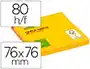 Q-connect Bloc de notas adhesivas quita y pon, naranja neón, 76x76 mm, 80 hojas