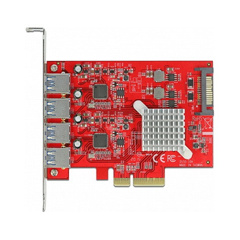DeLOCK 90481 Tarjeta PCI Express a 4 x USB 3.2 Gen 2 DeLOCK 90481 Tarjeta PCI Express a 4 x USB 3.2 Gen 2