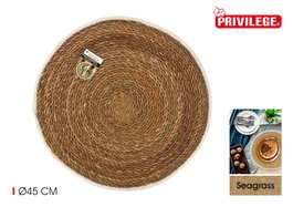 Privilege Salvamantel Seagrass Redondo con Ribete 45 cm (36 Unidades)