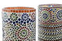 DKD Home Decor Lámpara de Sobremesa de Cristal Mosaico Multicolor (Pack de 2)