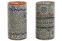 DKD Home Decor Lámpara de Sobremesa de Cristal Mosaico Multicolor (Pack de 2)