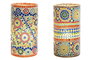 DKD Home Decor Lámpara de Sobremesa de Cristal Mosaico Multicolor (Pack de 2)