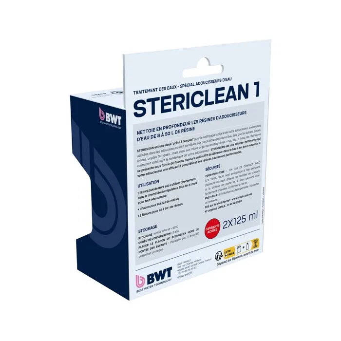 BWT Stericlean Limpiadores de Resina - Limpia eficazmente resinas suavizantes de intercambio iónico - 2 x 125 ml