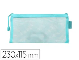 Liderpapel Bolsa Zipper Bag Poliester Transpirable Multiusos 230x115 mm Azul Pastel