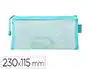 Liderpapel Bolsa Zipper Bag Poliester Transpirable Multiusos 230x115 mm Azul Pastel