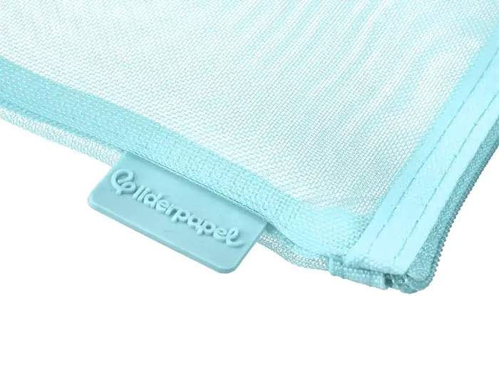Liderpapel Bolsa Zipper Bag Poliester Transpirable Multiusos 230x115 mm Azul Pastel