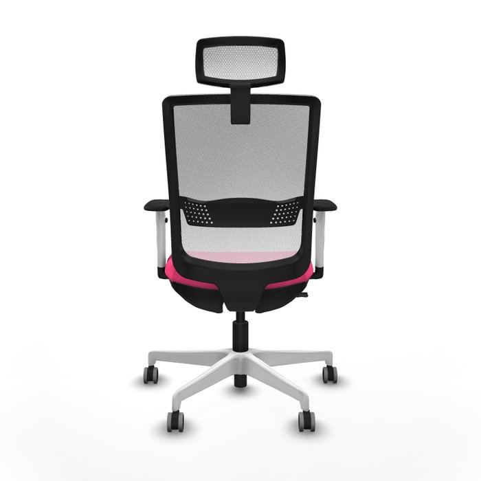 PIQUERAS Y CRESPO Silla de oficina Haches Rosa y Blanco con Mecanismo Sincro/Traslack