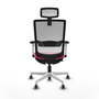 PIQUERAS Y CRESPO Silla de oficina Haches Rosa y Blanco con Mecanismo Sincro/Traslack