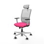 PIQUERAS Y CRESPO Silla de oficina Haches Rosa y Blanco con Mecanismo Sincro/Traslack