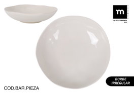 La Mediterranea Plato Hondo Ivory Brillo 21cm (Pack de 12) lifesize dimensions 20.5x20.5x5cm