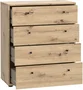 TEMPRA Comoda de 4 Cajones, Efecto Roble Artesano, Dimensiones 73.7 * 34.8 * 85.5 cm, Modelo T2KK212D78