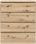 TEMPRA Comoda de 4 Cajones, Efecto Roble Artesano, Dimensiones 73.7 * 34.8 * 85.5 cm, Modelo T2KK212D78
