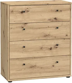 TEMPRA Comoda de 4 Cajones, Efecto Roble Artesano, Dimensiones 73.7 * 34.8 * 85.5 cm, Modelo T2KK212D78