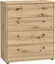 TEMPRA Comoda de 4 Cajones, Efecto Roble Artesano, Dimensiones 73.7 * 34.8 * 85.5 cm, Modelo T2KK212D78