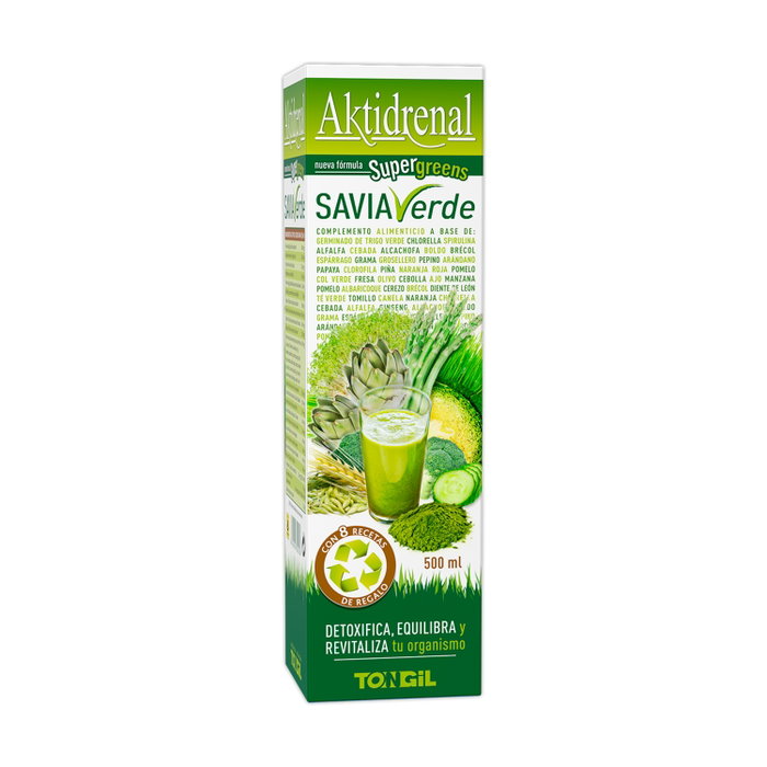 Tongil Aktidrenal Savia Verde 500 ml Complemento Alimenticio Detox con Espirulina y Chlorella Tongil Aktidrenal Savia Verde 500 ml Complemento Alimenticio Detox con Espirulina y Chlorella