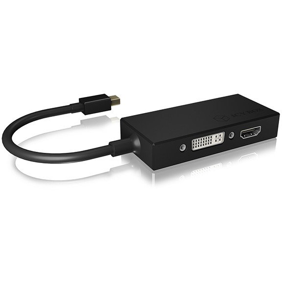 ICY BOX IB-AC1032 Adapter Mini DisplayPort a DVI HDMI VGA 4K 60Hz Negro - Conector Macho Hembra, 3840x2160 Pixeles ICY BOX IB-AC1032 Adapter Mini DisplayPort a DVI HDMI VGA 4K 60Hz Negro - Conector Macho Hembra, 3840x2160 Pixeles
