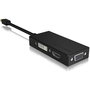 ICY BOX IB-AC1032 Adapter Mini DisplayPort a DVI HDMI VGA 4K 60Hz Negro - Conector Macho Hembra, 3840x2160 Pixeles