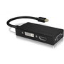 ICY BOX IB-AC1032 Adapter Mini DisplayPort a DVI HDMI VGA 4K 60Hz Negro - Conector Macho Hembra, 3840x2160 Pixeles