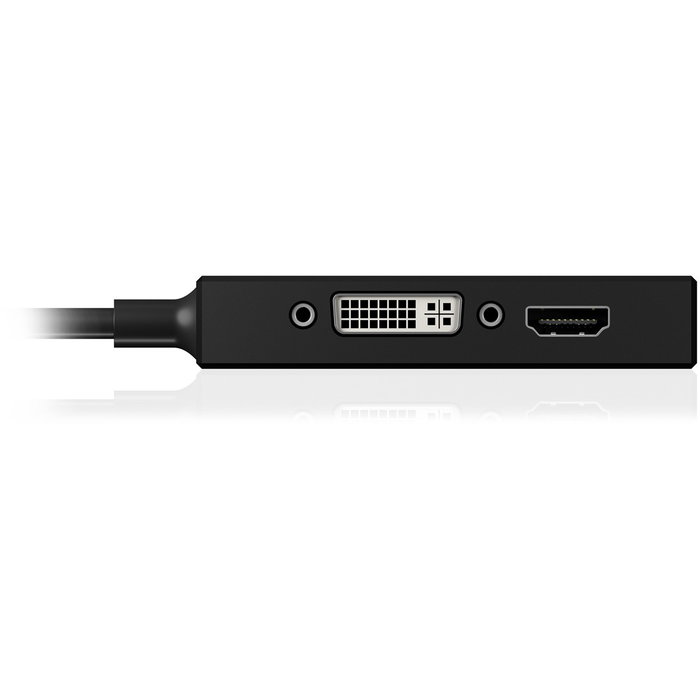 ICY BOX IB-AC1032 Adapter Mini DisplayPort a DVI HDMI VGA 4K 60Hz Negro - Conector Macho Hembra, 3840x2160 Pixeles ICY BOX IB-AC1032 Adapter Mini DisplayPort a DVI HDMI VGA 4K 60Hz Negro - Conector Macho Hembra, 3840x2160 Pixeles