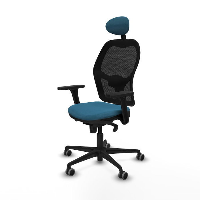 PIQUERAS Y CRESPO Silla de oficina Jorquera con mecanismo Sincro, Verde petróleo y Negro