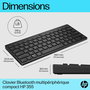 HP 355 Compact Multi-Device Bluetooth Keyboard, Teclado Inalámbrico Compacto y Cómodo con Conectividad Multipareja para PC, Portátil, Tablet y Teléfono