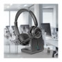 Lindy L118 Auriculares Inalámbricos de Diadema con Micrófono Boom y Base de Carga, Negro
