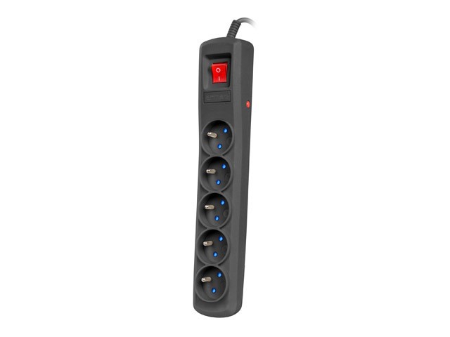 Armac ARC 5 Regleta con 5 tomas y cable de 3m, negro