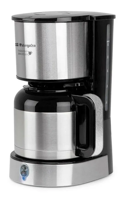 Orbegozo CG 5020 Cafetera de Filtro Semi-automática, 12 Tazas (1.2L), Jarra Termo Acero Inoxidable, Apagado Automático, Filtro Permanente, Plata/Negro
