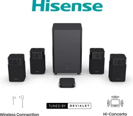 Hisense HT Saturn Barra de Sonido 4.1.2 canales 720 W con Dolby Atmos y Subwoofer Inalámbrico Negro
