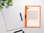 Liderpapel Carpeta Dossier con Pinza Lateral Naranja Fluor DIN A4