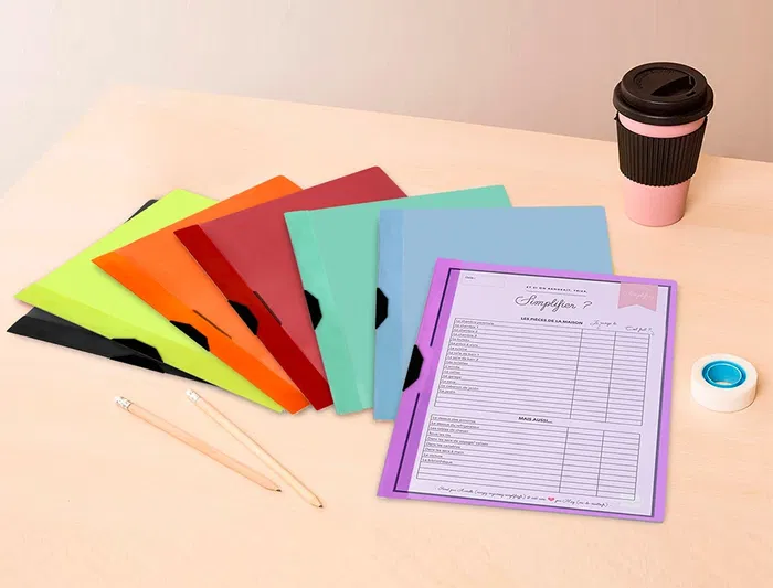 Liderpapel Dossier Pinza Lateral Polipropileno DIN A4 Naranja Fluor Opaco para 30 Hojas con Pinza Deslizante