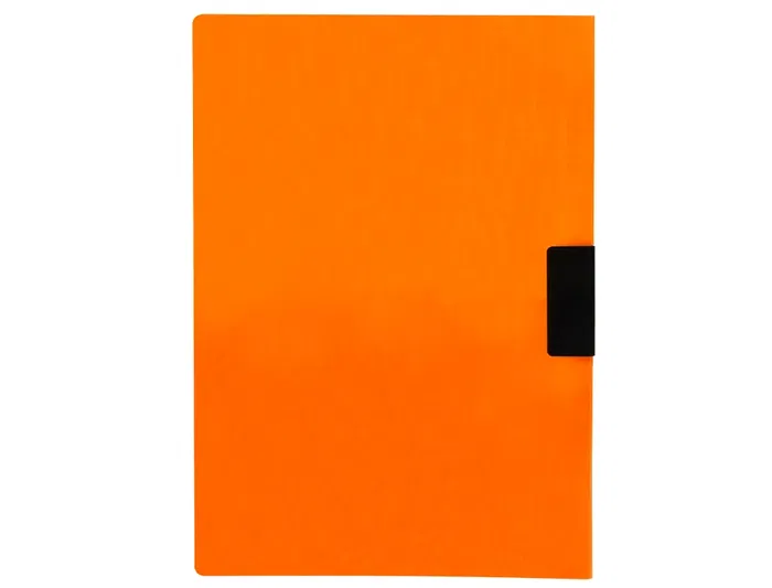 Liderpapel Dossier Pinza Lateral Polipropileno DIN A4 Naranja Fluor Opaco para 30 Hojas con Pinza Deslizante