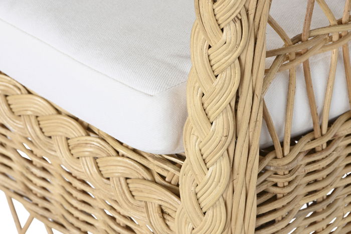 DKD Home Decor Sillón Balines Natural Blanco Ratan 63 x 86 x 56 cm