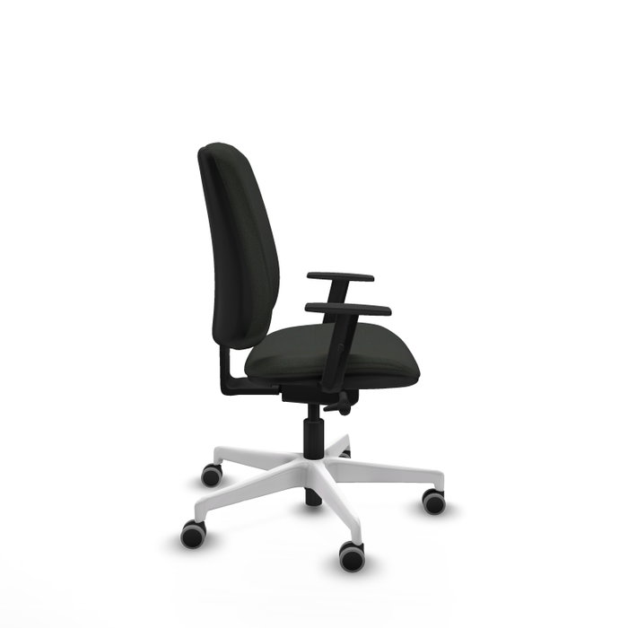 PIQUERAS Y CRESPO Silla de oficina Alares, Sincro/Traslack, Tela Negra, Base Blanca PIQUERAS Y CRESPO Silla de oficina Alares, Sincro/Traslack, Tela Negra, Base Blanca
