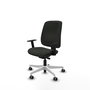 PIQUERAS Y CRESPO Silla de oficina Alares, Sincro/Traslack, Tela Negra, Base Blanca
